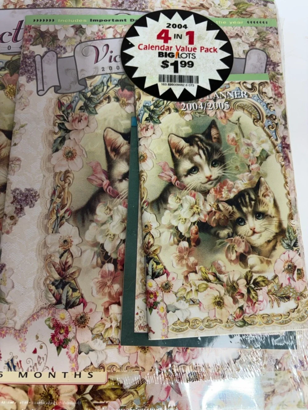Unopened 2004 Victorian Cats 16 Month Calendar 4 In 1 Set